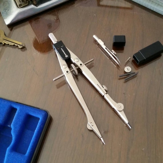 Vintage Compass Drafting Tool with case by WildThings2Treasure