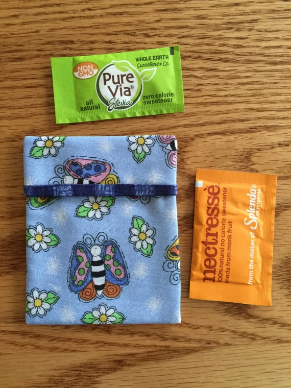 Sugar Packet Holder Travel Case for purse or pocket, holder for stevia