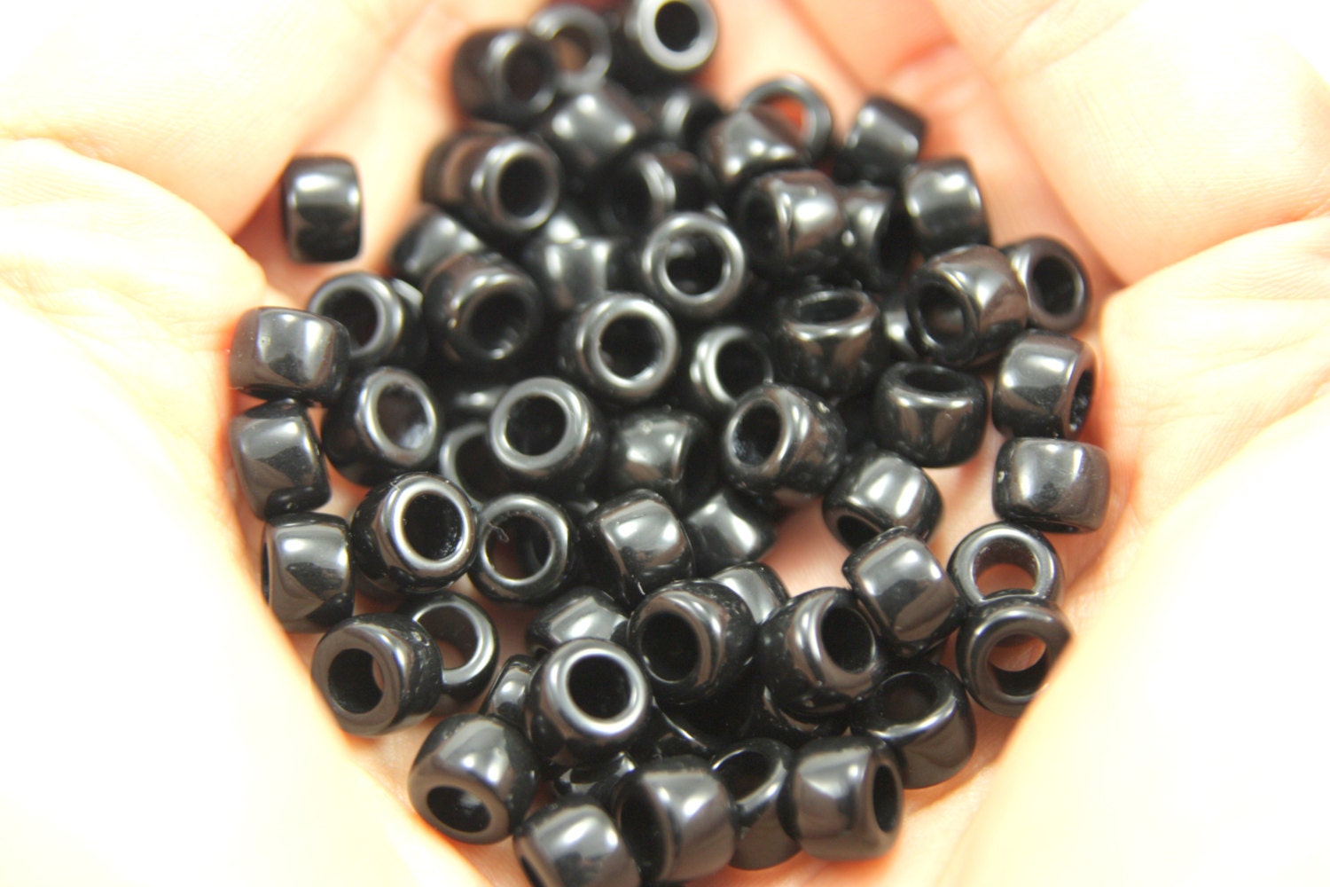 Black Pony Beads 100pcs Large Hole Pony Beads School Primary