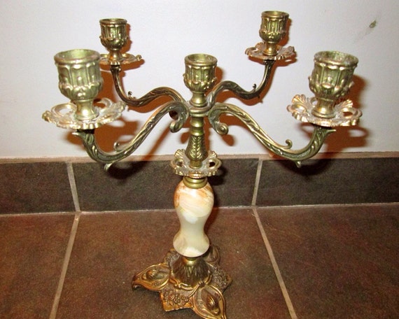 Brass Candelabra. Made in ITALY. VINTAGE Candle by FriendsRetro