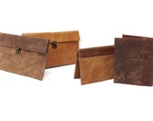 COMBO Holiday Gift!!! DISTRESSED brown leather wallet, Mens Womens leather wallet, leather pouch, passport cover,  women wallet