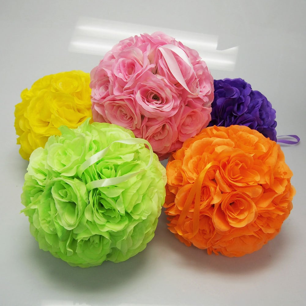 Silk Flower Kissing Balls Centerpiece 10inch