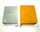New World Translation LARGE Zip Bible Cover Jehovah's Witness - YELLOW Croc Leather