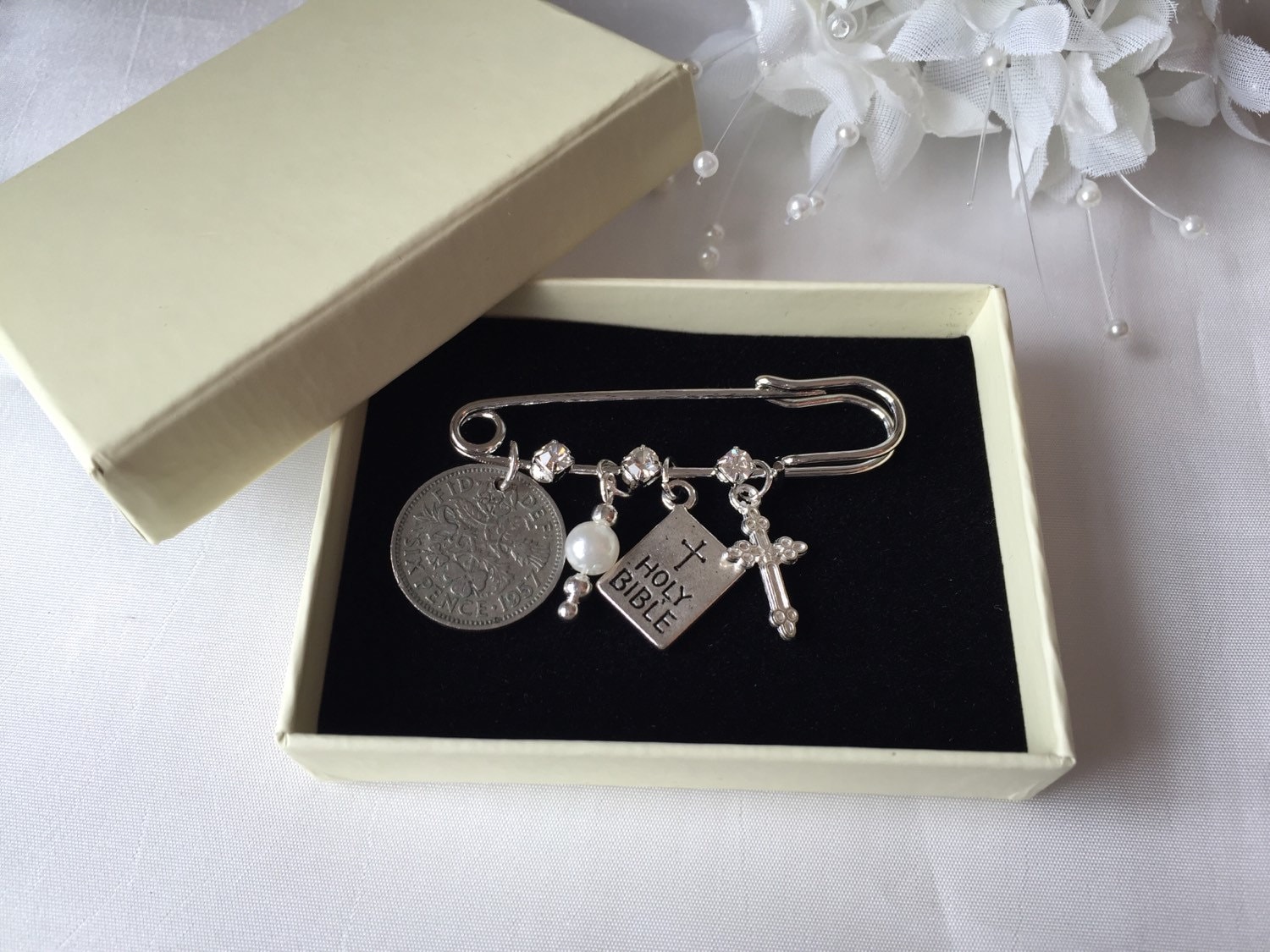 Baptism gift Baptism / Christening Pin Baptism jewelery