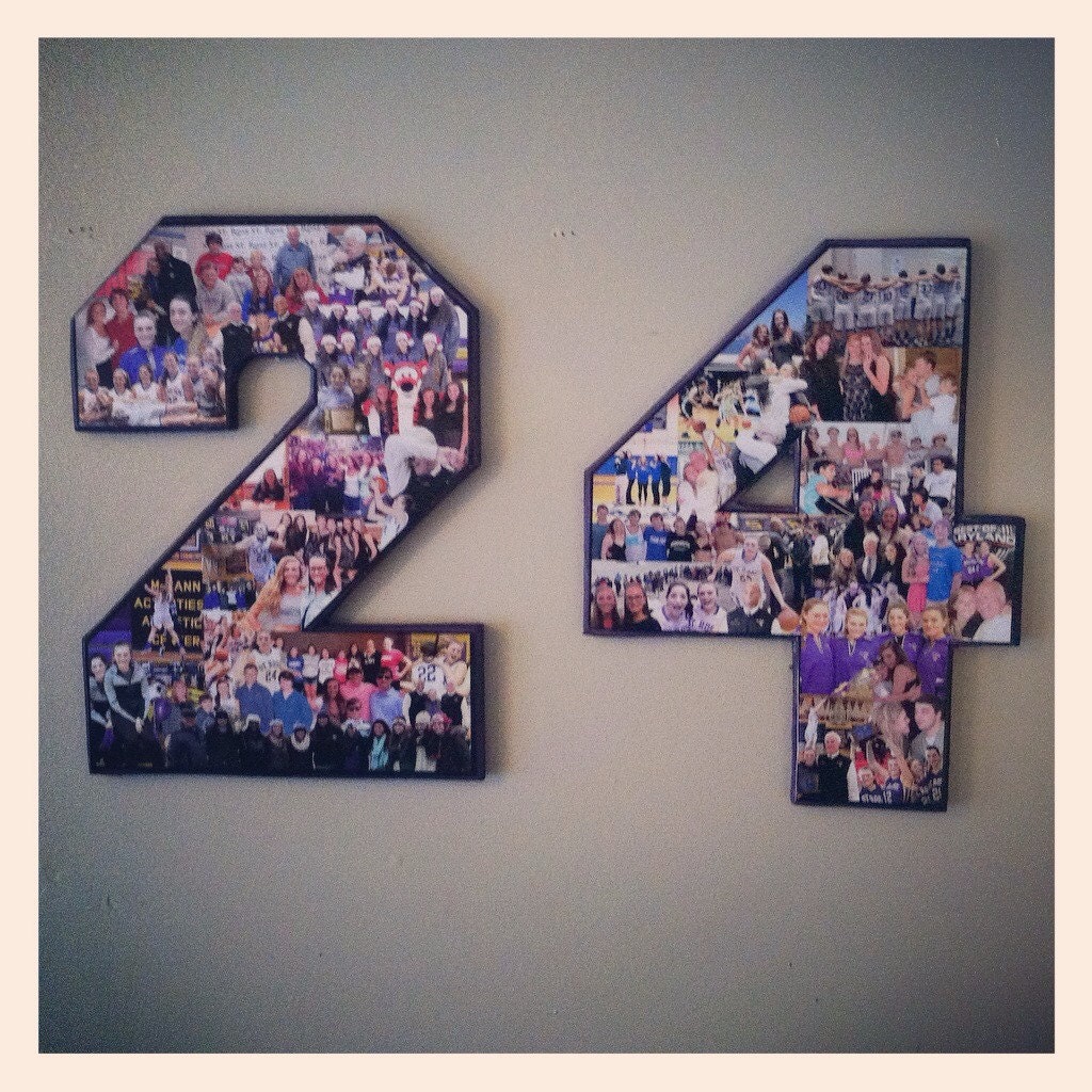 Jersey number collage...12 inch colorful 2 DIGIT number