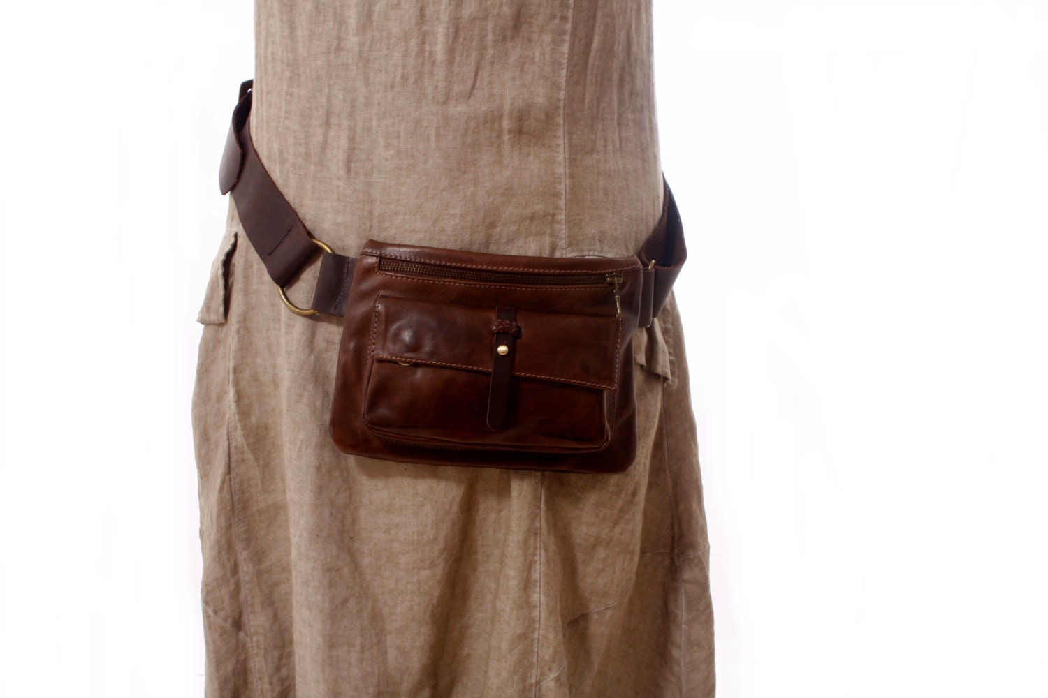 Adjustable Brown iLeather Hip Bagi bum ibagi fanny pack travel