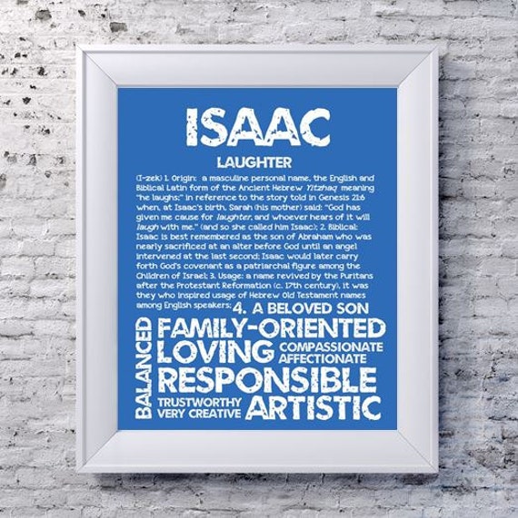 Isaac Personalized Name Print Typography Print By Ohbabynames