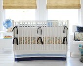 Navy Blue & White Baby Bedding Set for Boys | Rhapsody in Blue Crib Bedding