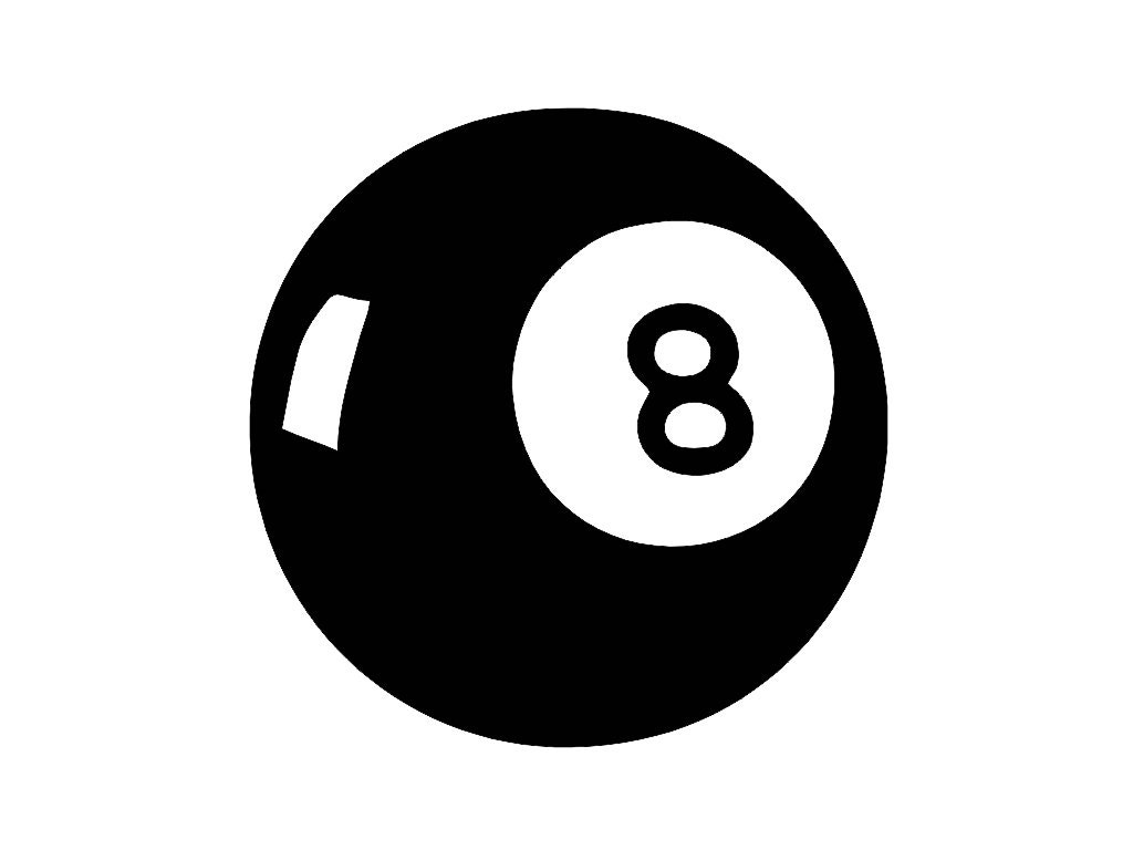 8 Ball Custom Die Cut Vinyl Decal Sticker Choose your Color