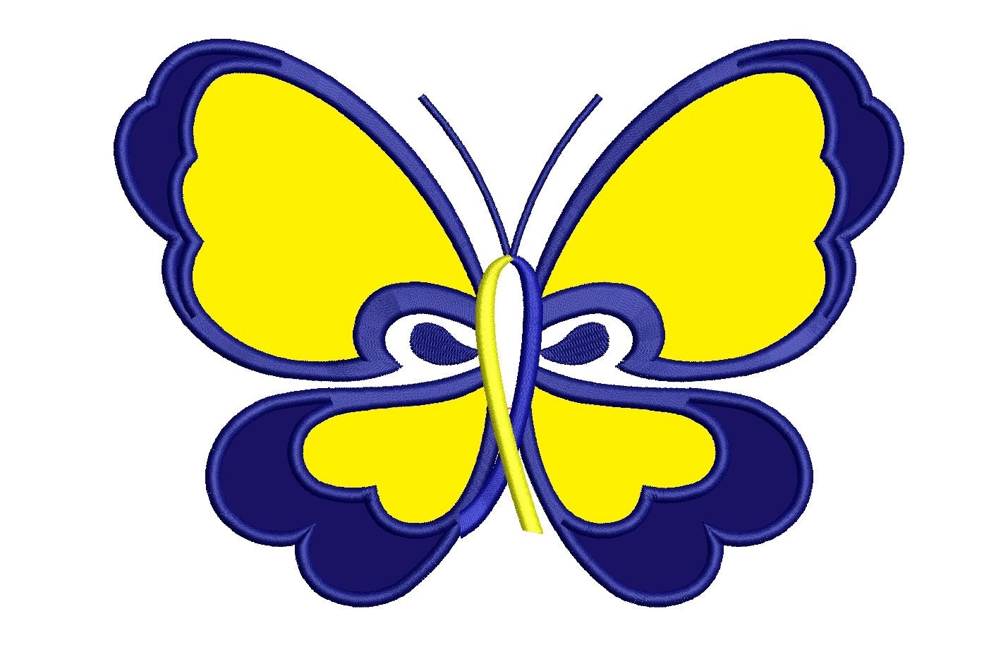 Butterfly Down Syndrome Awareness Applique Machine Embroidery