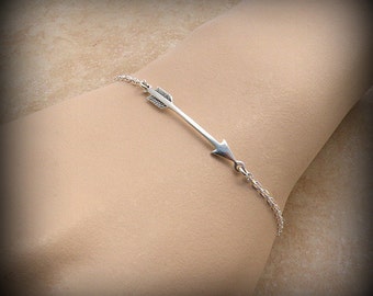 Arrow bracelet, Sterling silver arrow bracelet, archery bracelet, arrow ankle bracelet