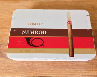 Vintage cigar box (empty) / NIMROD / TOMTIP / French tobacco Board