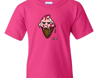 Too Cute To Eat Ice Cream Cone Novelty Youth Kids T-Shirt Tee 1768