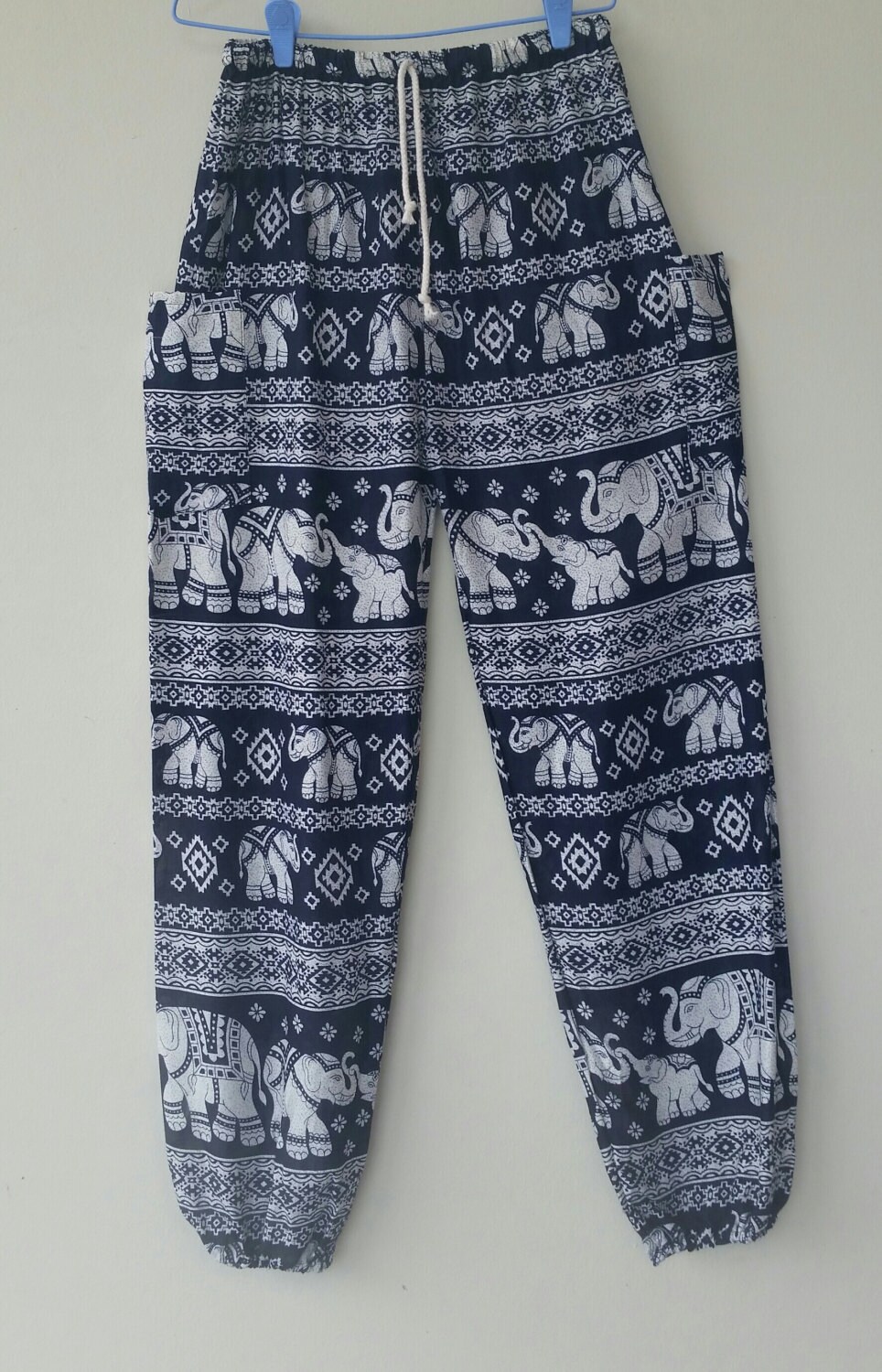 Elephant print pants Elastic waist Boho Harem by MaliChaco