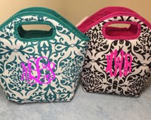 monogrammed insulated lunch bag