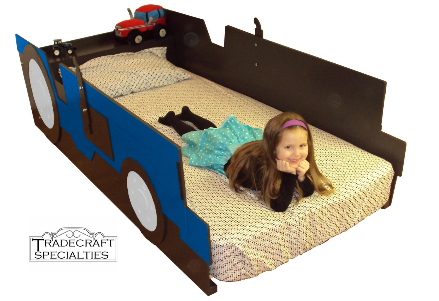 Tractor+Bed+Frame Tractor twin kids bed frame handcrafted farm by TradecraftSpec