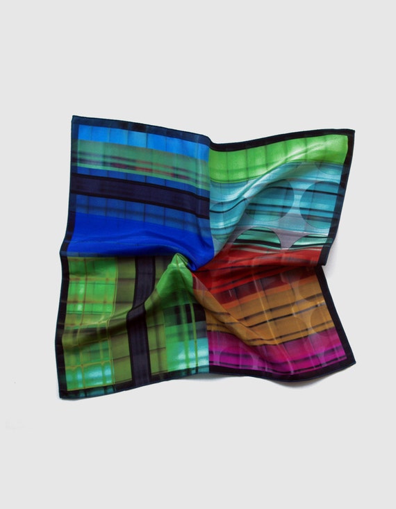 Silk handkerchief Mens Suit Silk Pocket Square green by ImaPico