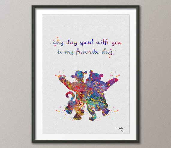 Winnie the Pooh and Tigger Quote Watercolor by CocoMilla on Etsy