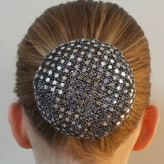 Vintage Silver Hair Bun Cover Bundazzle by 3csUSA on Etsy