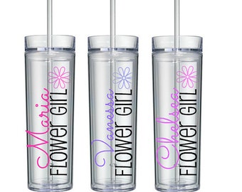 Flower Girl Tumbler, Flower Girl Gift, Jr. Bridesmaid Gift, Jr. Bridesmaid Tumbler, Wedding Party Tumblers