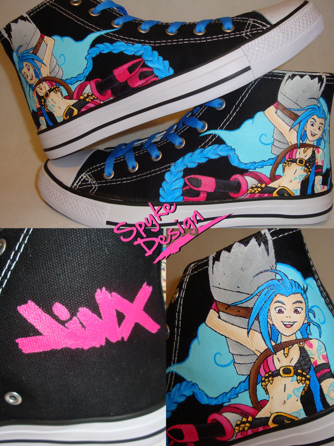 Jinx league of legend shoes by SpykeDesign on Etsy