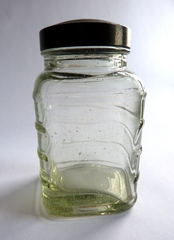 vintage french glass storage jar spice jar by abrownpaperparcel