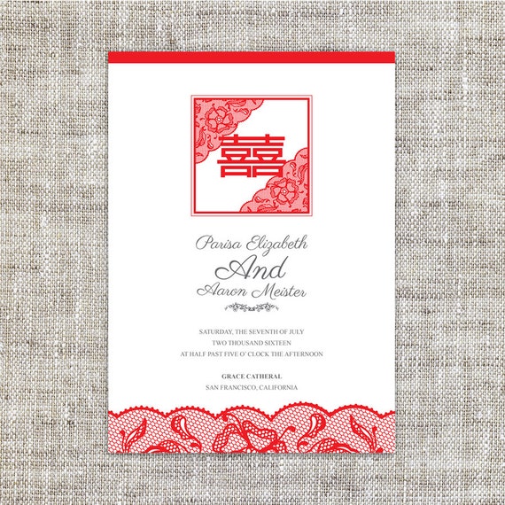 DIY Printable Chinese Wedding/Celebration Invitation by ImLeaf