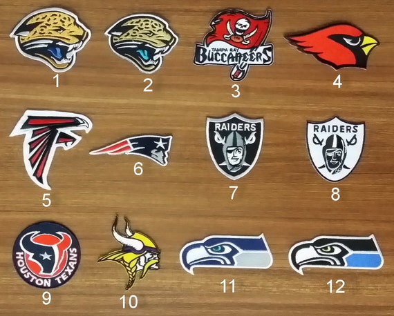9 NFL team Sports Logo Footballs NFL Embroidered by trusty2you