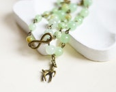 IN THE FOREST 2pcs. Bracelets made of brass and natural onyx with pendants