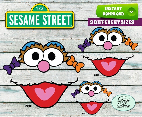 Sesame Street Face Cut Outs 