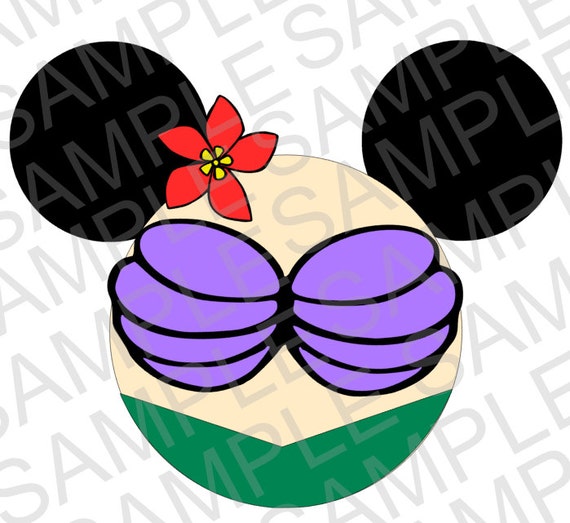 Download Disney Inspired Ariel Mickey Ears SVG DXF by ...