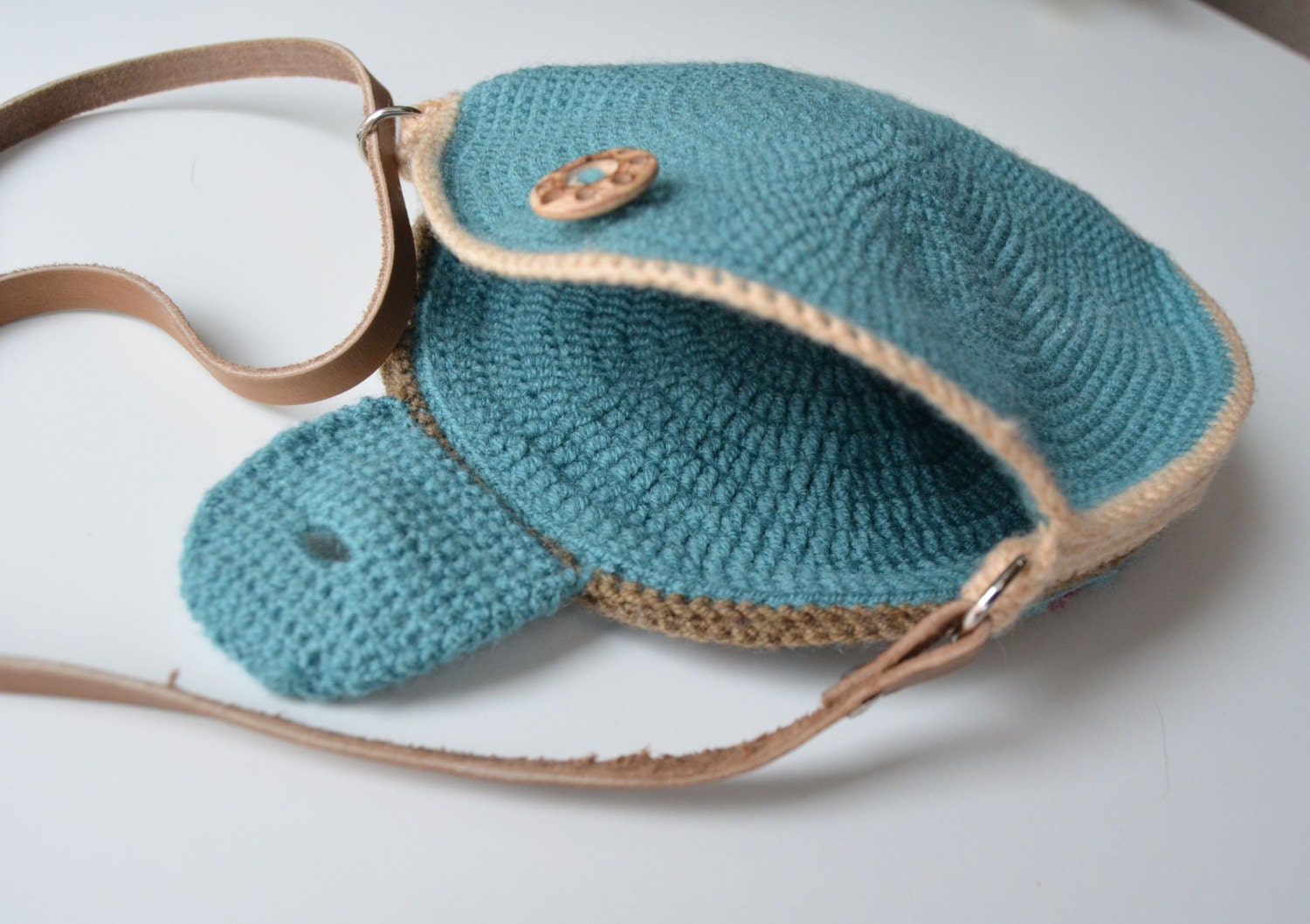 Crocheted Mandala bag round purse cross body crocheted