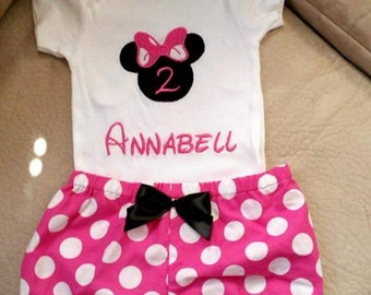 minnie mouse birthday outfit personalized monogram