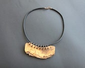 Unique necklace. Olive Wood / Patinated Copper Handmade Necklace