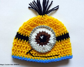 Despicable me hat,crochet minion hat,MINION INSPIRED,photo prop minion,baby boy minion,minion hat,minion costume,minion bonnet,minion outfit