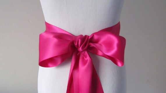 fuschia ribbon sash double faced ribbon sash bridal sash fuschia ribbon sash double faced ribbon sash bridal sash