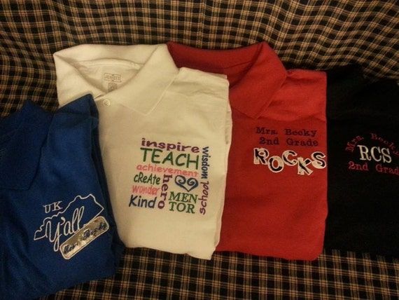 Personalized Teacher Polo shirts by MimisBoutiqueShop on Etsy