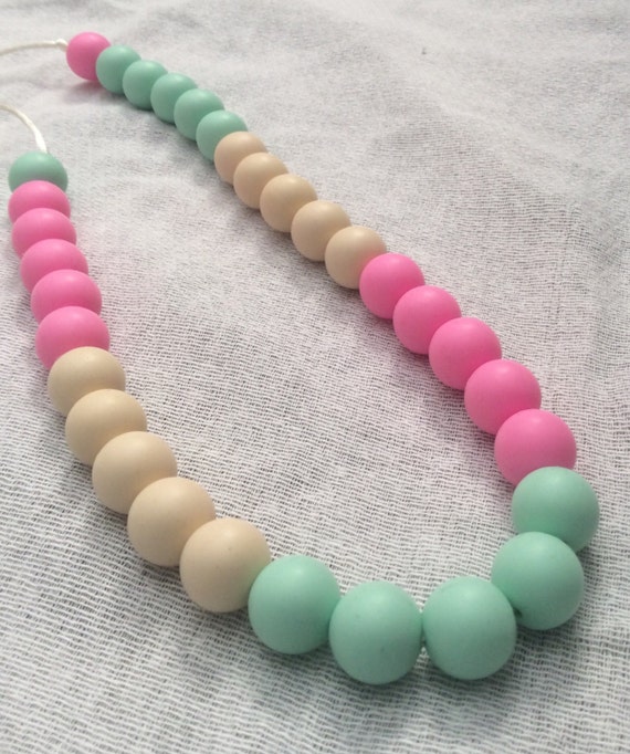 Adult or Child Chew Bead Necklace by Lollilovebaby on Etsy
