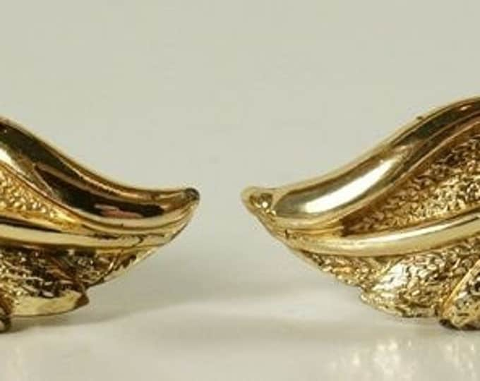 Storewide 25% Off SALE Beautiful Vintage Coro Signed French Back Earrings Finished in a Lovely Gold Design