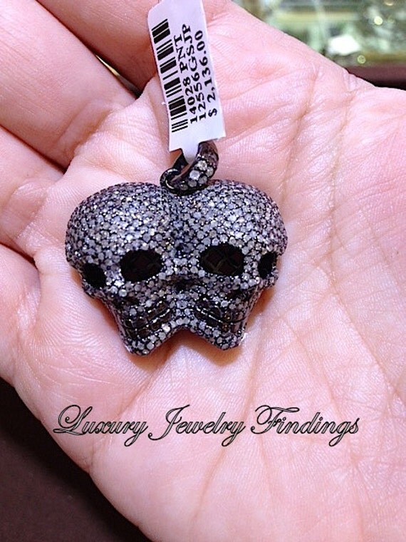 Items similar to Skull Shape Diamond Pendant, Jewelry Making, Skull ...