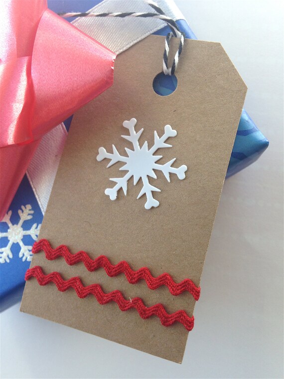 Items similar to Snowflake Gift Tag Handmade Set of 10 on Etsy