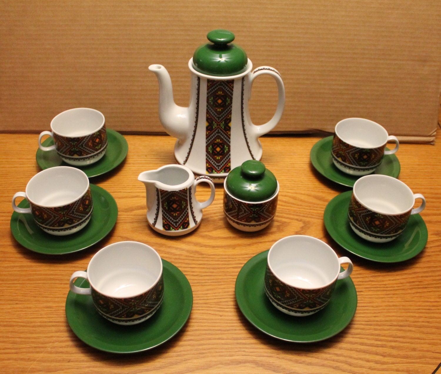Vintage China Tea Set Mid Century Modern by campeauscollectables