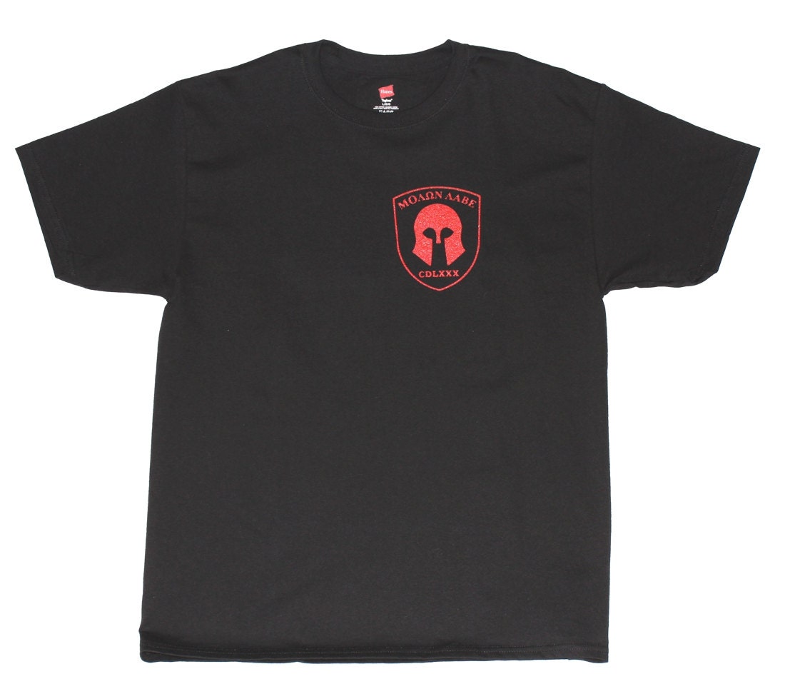 Molon Labe Spartan Helmet and Shield Shirt