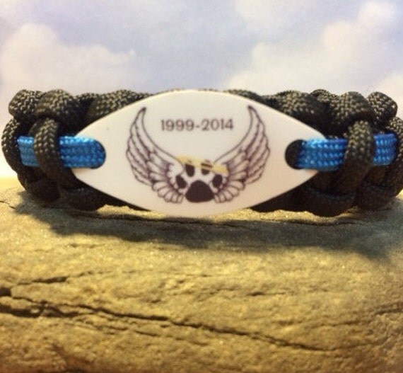 Items similar to Police Officer K9 Memorial Bracelet , Angel Wings