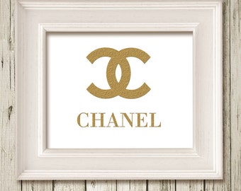 Chanel Logo Gold White Print Poster Printable Instant Download Digital ...