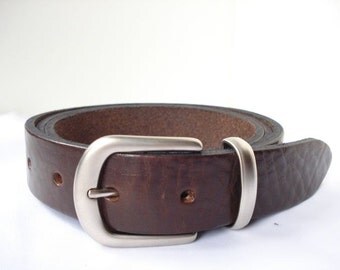 Brown Suit Belt - 1" 1/4 - Handmade in UK - Matt Silver Buckle - Formal Belt - Mens Leather Belt - Wedding Belt Men