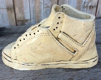 Hand made Converse tennis shoe ceramic planter
