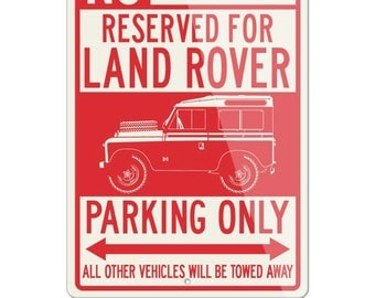 No Parking Sign Reserved for Land Rover 1948 Only - Large (12x18) & Small (8x12) Aluminum Sign - British Classic Car Gift by Legend Lines