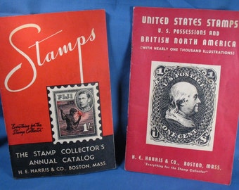 Vintage H. E. Harris Stamp Collecting Books - Set of Two