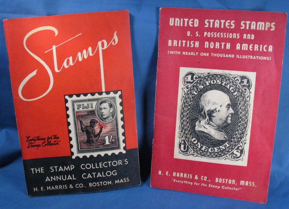 Vintage H. E. Harris Stamp Collecting Books Set of Two
